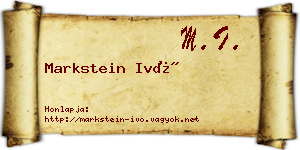Markstein Ivó névjegykártya